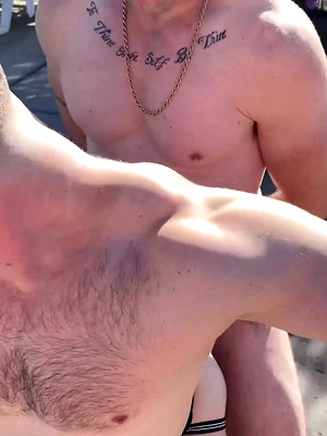 Hot gay sex pics with Group Fuck Poolside at Porn Disco 2