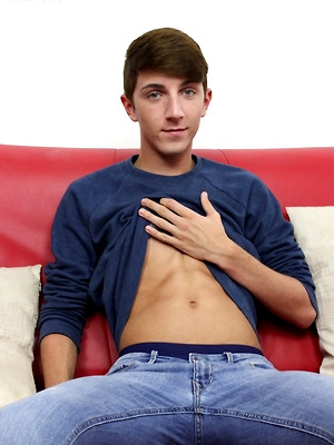 Hot boys nude photos - Well hung Josh Adams stroking his big cock.