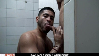 Free gay sex with Hung Latino Fucked in Gym Shower