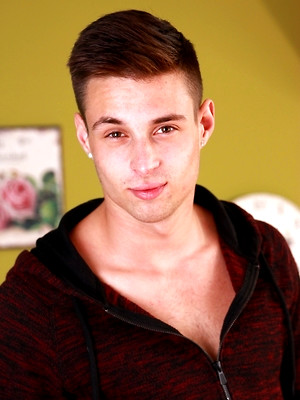 Gay porn pics James Banwith sends a huge load all over his chest.