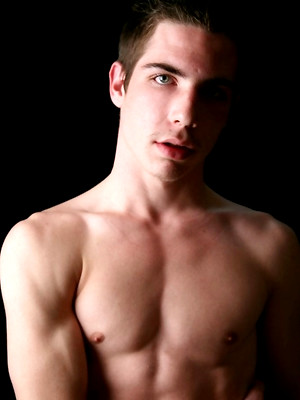 Free gay porn pics with Andre strokes big dick