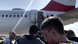 XXX Gay clips contains Price Hogan Jerks Off On Airplane To Europe