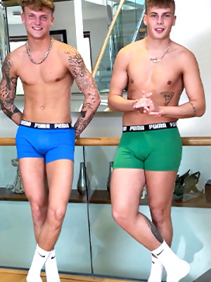 Free gay porn pics with Straight Best Mates Wank Each Other's Uncut Cocks for the 1st Time & Both Cocks are Rock Hard & Cum!