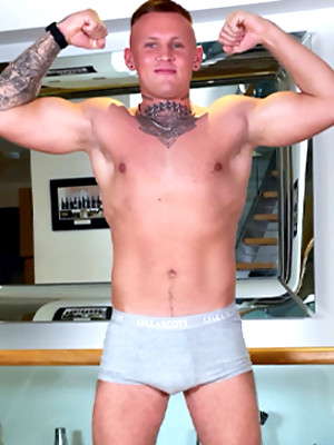 Free gay porn pics with Young Straight Muscular Lad Shows off his Fit Body & Wanks his Hard Uncut Cock & Cums!