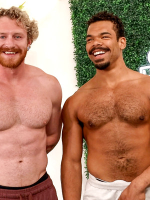 Gay sex pics with Muscle Studs Brock Bradley & Sage Hardwell Compare Physiques