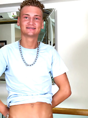 Twinks xxx pics - Young Slim Louis Wanks his Huge 8 Inch Uncut Cock & Squirts a Big Load Everywhere!