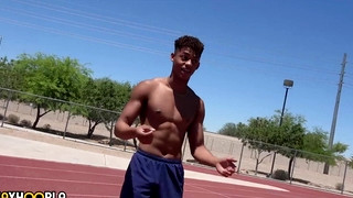 Free gay sex with Tall Athletic Jock Ian Borne Jerks Big Cock