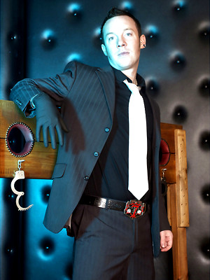 Gay pics of This gay hunk loves to show off his hard cock as well as his tattood stomach and he looks great.