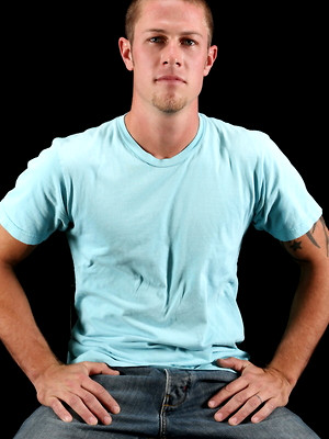 Hot gay sex pics with Trey strokes his big cock