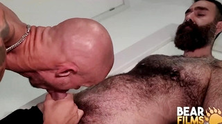 Free gay porn video Burly Bearded Rob Hairy Barebacks Inked Rick Chase