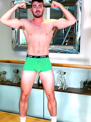 Free gay xxx pics with Straight Muscular & Hairy Swimmer Shows off his Fit Body & his Big Uncut Cock Fires a Load of Cum!