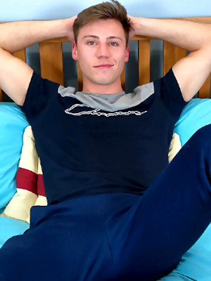 Gay pics of Young Fit Boxer Joe's Hard Uncut Cock gets Wanked & he Squirts Cum Everywhere!