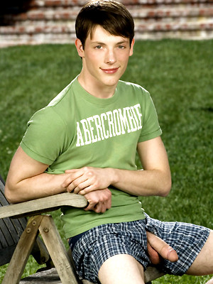 Gay boys pics - Cute twink posing on a lawn