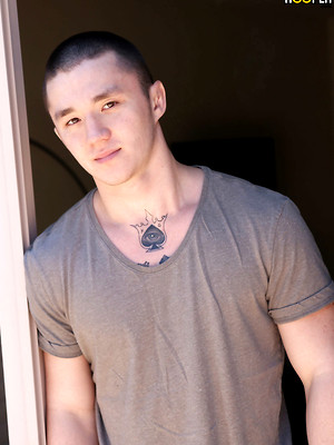 Gay sex pics with MMA Cage Fighter Alex Weber Jerks Cock