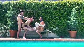 Check new gay sex scene with Poolside 4-Way