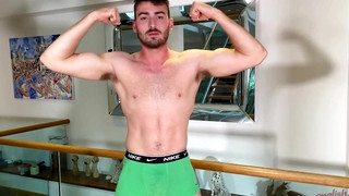 Free gay sex with Straight Muscular & Hairy Swimmer Shows off his Fit Body & his Big Uncut Cock Fires a Load of Cum!