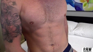 Gay porn video Bodybuilder Logan Carter Jerks off his Massive Cock