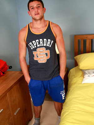 Gay porn pics Straight Young Welsh Lad Dean Cant Wait to Strip & Show off His Ab Slapping Uncut Erection!