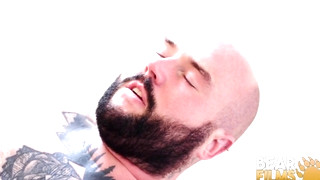 Check new gay sex scene with Bear Justin West Drills  cub after Blowjob