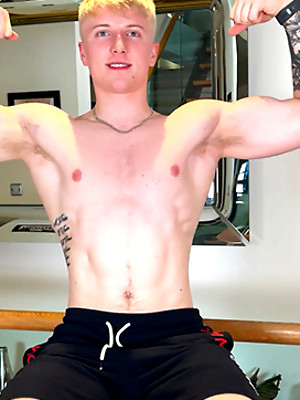 Gay porn pics Straight Fit Blond Lad Dildos his Tight Hole & his Big Uncut Cock Shoots a Load of Cum!