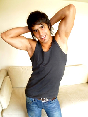 Free gay porn pics with Hot latino jock plays with cock