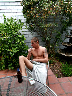 Free gay porn pics with Caleb jacking off dick