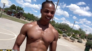 Gay porn video Big Cock Athlete Baron Wade Jerks Off