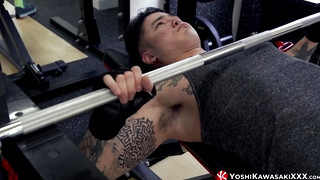 Free gay porn video Japanese Yoshi Kawasaki Works out Solo