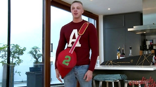 Check new gay sex scene with Young Str8 PT Lewis Shows off his Muscular Body & Solid Uncut Cock!