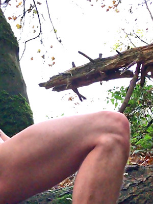 Gay pics of Young Fit James Wanks his Huge Uncut Cock in the Woods