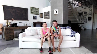 Gay Threesome porn video Shane Omen and Jaken Harden get interviewed and fucked in a gay casting.