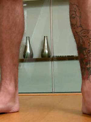 Gay porn pics Tall & Tattood Straight Lad Damian jacking off