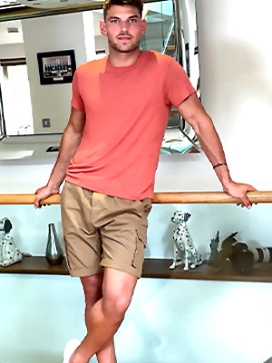 Gay male in Young Straight & Extremely Muscular Dante Returns & Wanks his Huge Uncut Cock & Unloads his Balls!