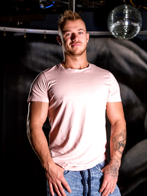 Gay sex pics with Young handsome Bryan sheds his clothes and reveals a big hard dick