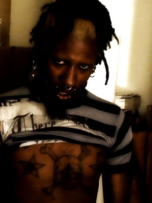 XXX gay photos of Hot Horny Pierced Hipster With Big Black Dick and Tats