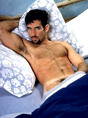 Gay porn pics Muscular attractive hunk with a hot furry chest and nice cock.