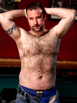 Gay male in Chubby hairy man Mark Bishop