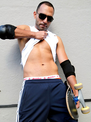 XXX gay photos of Our newest mate Ali Halibi strips naked on the roof