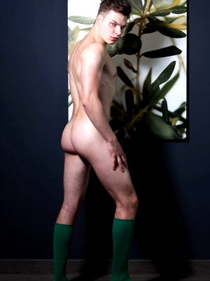 Gay sex pics with Arnoldus stripping in penthouse