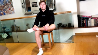 Free gay porn video Young Straight Stud gets Wanked & Walks around with a Big Hard Uncut Erection & Cums Loads!