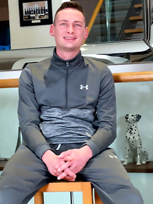 Gay male in Fit Young Straight Danny Wanks his Hard Uncut Cock & Shoots a Big Load of Jizz Everywhere!