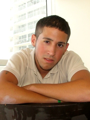 Hot boys nude photos - Juan stokes his uncut latin cock