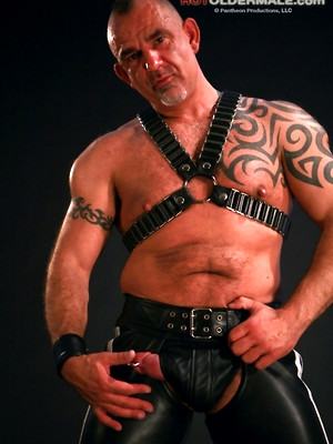 Hot gay album pics Til Wegman in leather gear