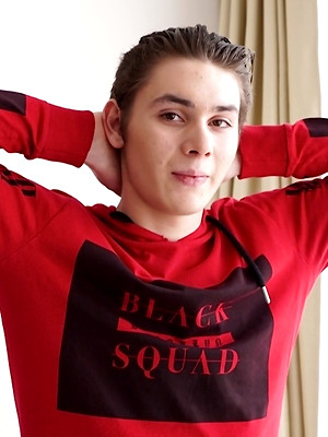 Gay boys pics - Cute Enzo Sky masturbates with his sneaker.