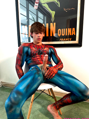 Free gay xxx pics with Spider-man Spunk