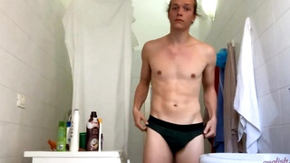 Check new gay sex scene with Straight Athletic Aiden solo