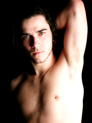 Free gay porn pics with Landon jerking off dick