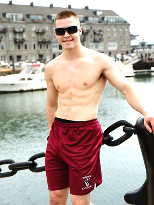 Gay pics of Fit JOCK Mark Pyne Jerks OFF