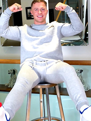 Hot gay sex pics with Young & Seriously Fit PT Shows off his Huge Muscles & Massive Uncut Cock & Shoots a Big Load!