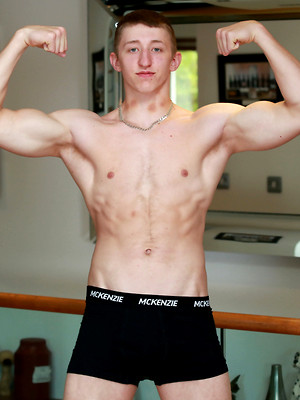 Gay pics of Young Teenage Athlete Callem Shows off his Muscular and Ripped Physique and Massive Uncut Cock!